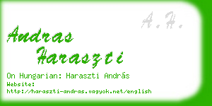 andras haraszti business card