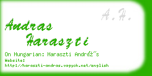 andras haraszti business card